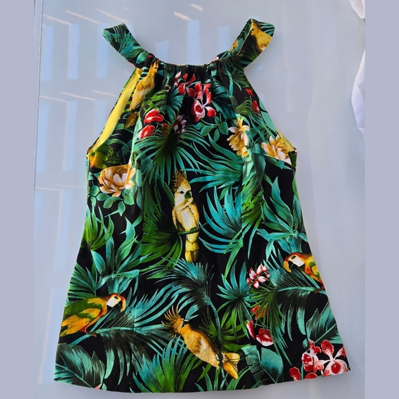 Pinup Couture Tops - Pinup Couture Tropical Bird Parrot Jungle Halter Tank Size Small